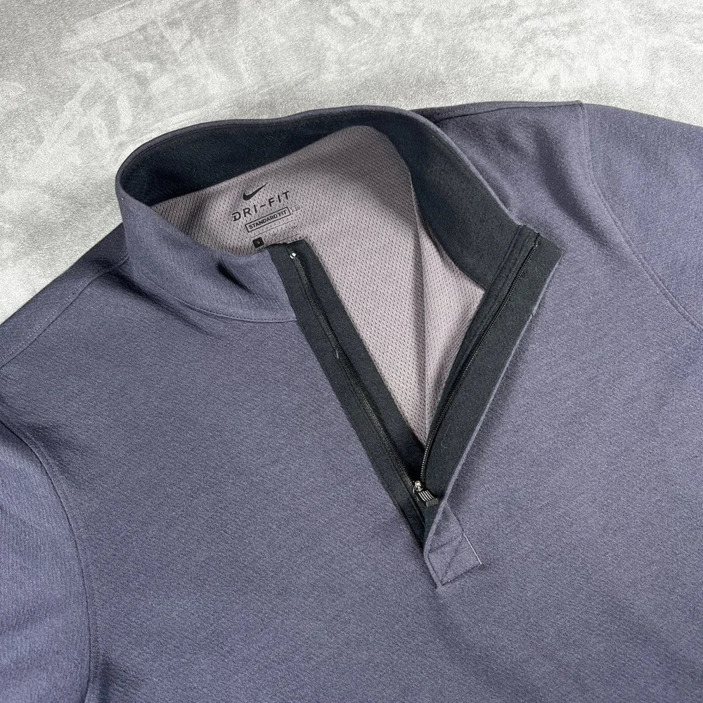 Nike Mens Dri-FIT Quarter Zip Pullover Charcoal Grey Small